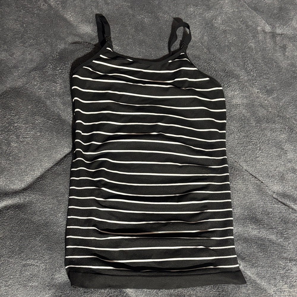 Black and White Striped Women's Tank Top